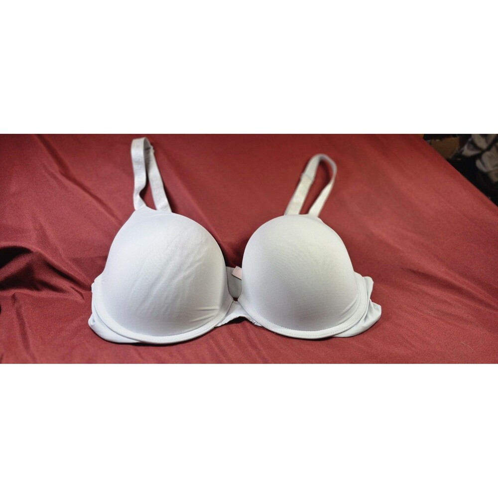 Victorias Secret 38C T-Shirt Push Up Bra Baby Blue VS Straps Excellent Condition